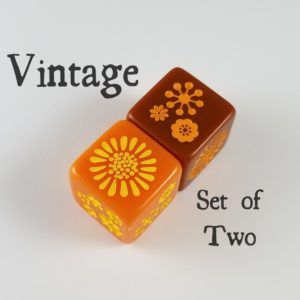 Vintage Flower Dice, Set of 2 - D6