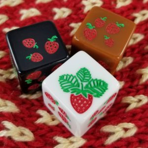 Strawberry Dice with Matching Knit Dice Bag