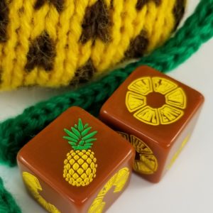 Pineapple Dice with Matching Knit Dice Bag