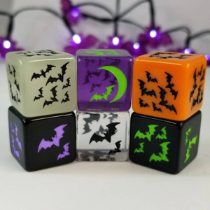 Spooky Halloween Bat Dice, Set of 2 - D6