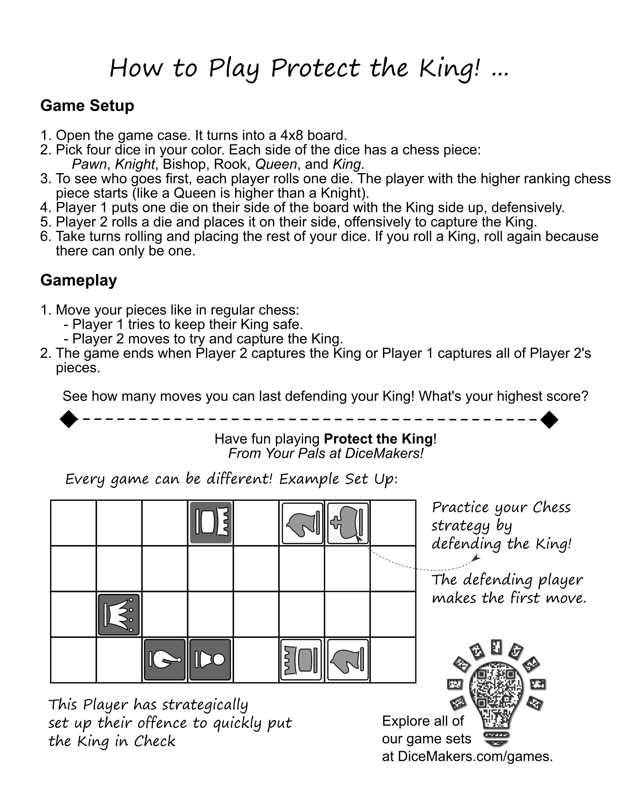 4x8 Protect the King Instructions - Flip Chess